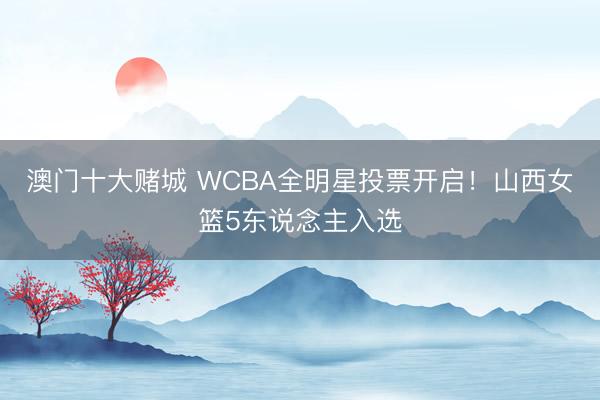澳门十大赌城 WCBA全明星投票开启!山西女篮5东说念主入选