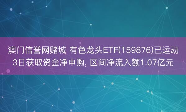 澳门信誉网赌城 有色龙头ETF(159876)已运动3日获取资金净申购， 区间净流入额1.07亿元