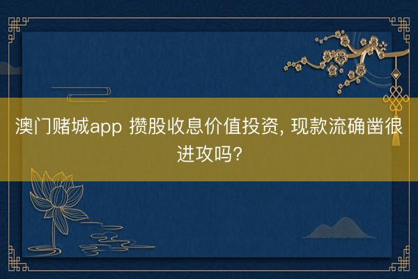 澳门赌城app 攒股收息价值投资， 现款流确凿很进攻吗?